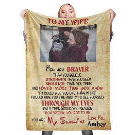 Personalized Custom Wife Blanket Valentine's Blanket Fleece Blanket PW503