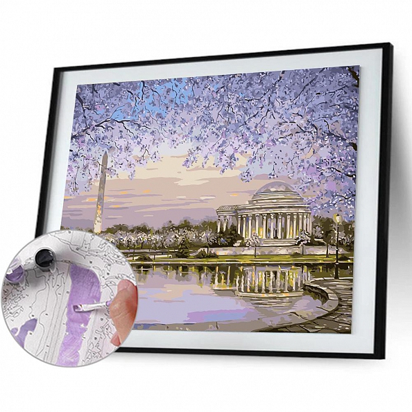 Diy  Paint by Number Kits- Lakeside Pavilion PW648