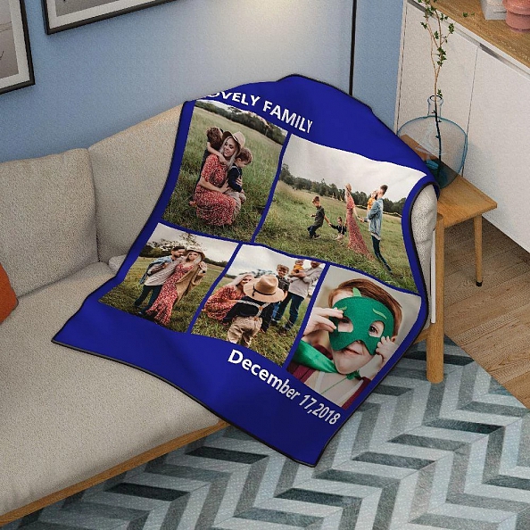 Custom Blankets Personalized Photo Blankets Custom Collage Blankets with 5 Photos PW511