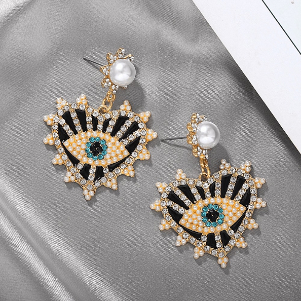 Heart Shape EVIL EYE EARRINGS PWB069