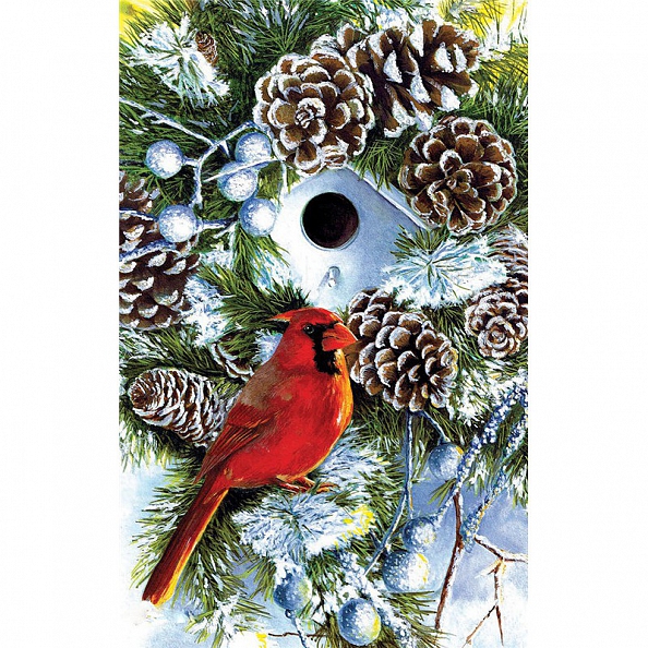 Pine Cone and Bird Full Drill 5D Diamond Painting Kit PW468
