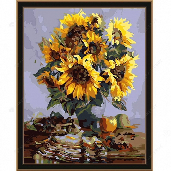 DIY Paint By Number Kits-Sun Flower 40x30cm  PW604
