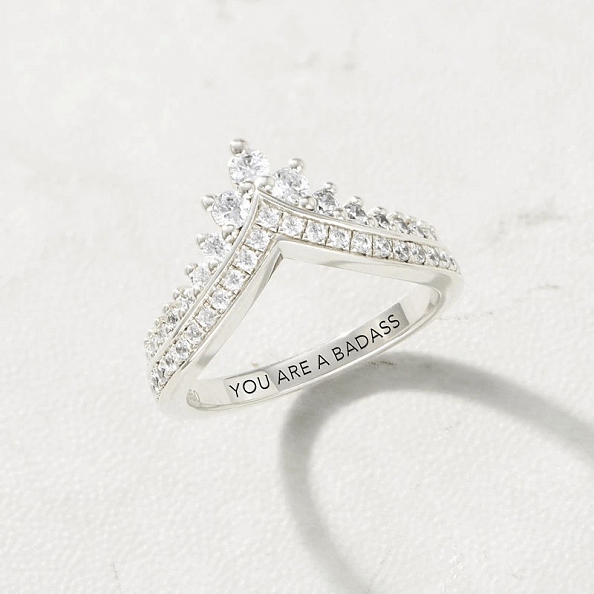S925 TIARA RING-TO MY BADASS DAUGHTER PWB190