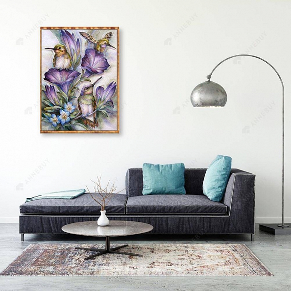 Full Round Drill Diamond Painting - Flowers and Birds PW716