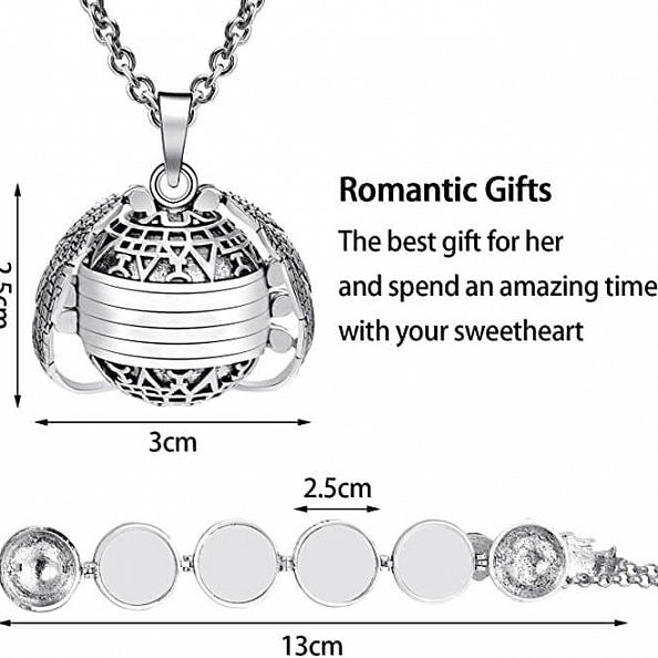 Expanding Photo Necklace Locket Ball PW869