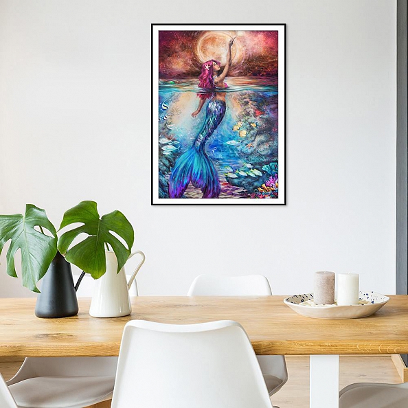 DIY Full Round Diamond Painting(40*50cm)-Mermaid PW812