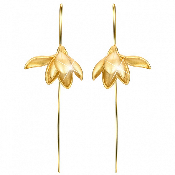 S925 Magnolia Dangle Earrings PWB400