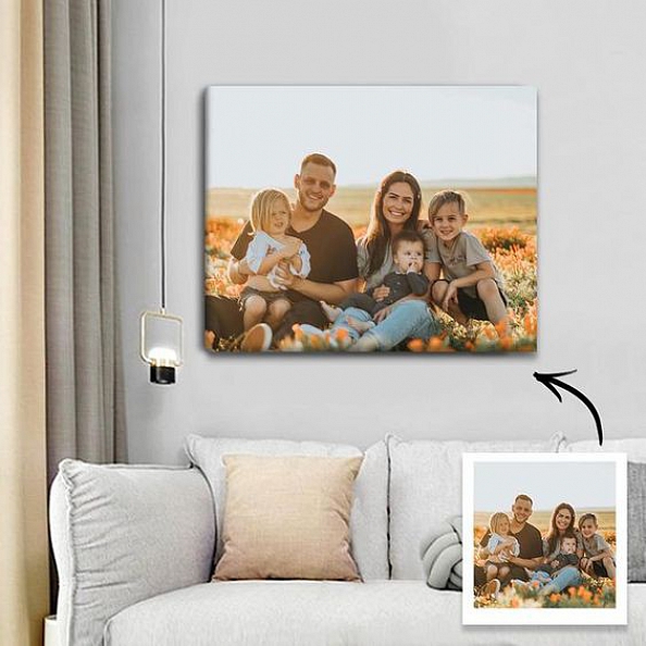 Custom Photo Canvas Prints With Frame Family Photo Home Decoration PW235