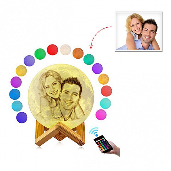 Moon Lamp With Photo Two Colors PW034