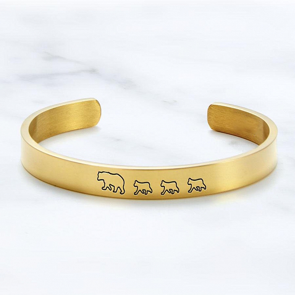 Mama & Baby Bears Cuff Bangle PWB355