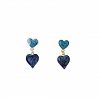 Blue Swirl Heart Earrings PWB537
