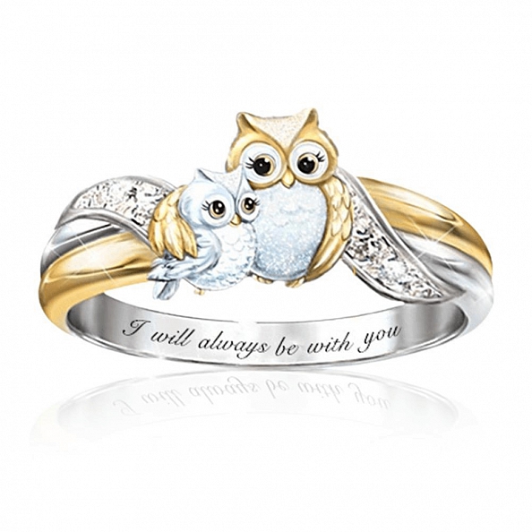 Cute Owl Crystal Ring PWB004