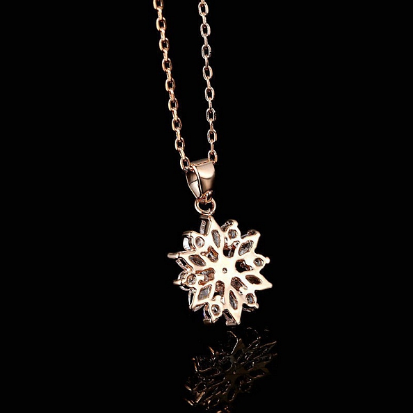 Sparkly Snowflake Pendant Necklace PWB335