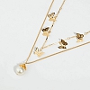 Butterfly and pearl multi - layered necklace PW931