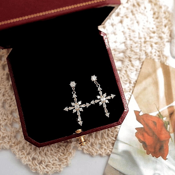 Crystal Cross Earrings PWB265