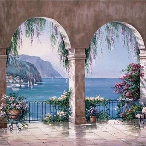 Landscape Greece Santorini Paint By Numbers Kits PW347