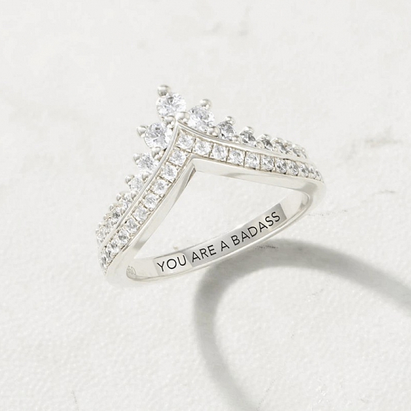 S925 TIARA RING -TO MY BADASS GRANDDAUGHTER PWB209