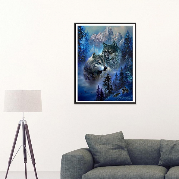 DIY Full Round Diamond PaintingWolf PW689