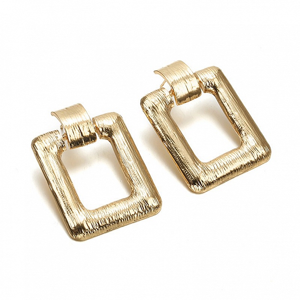 Rectangle gold plated earrings PWB156