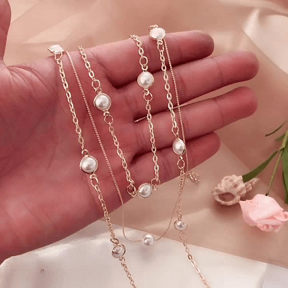 Multilayer Pearl Clavicle Necklace PWB015