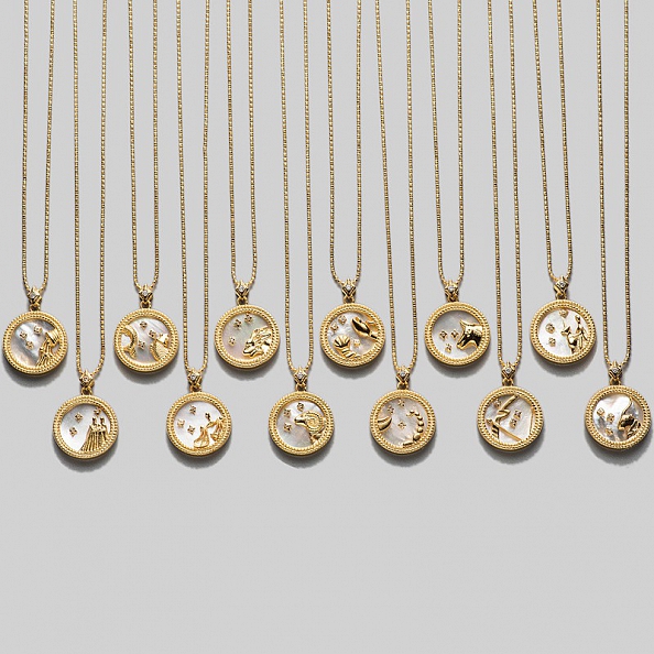 Zodiac 12 Costellation  Pendant Necklaces PW883