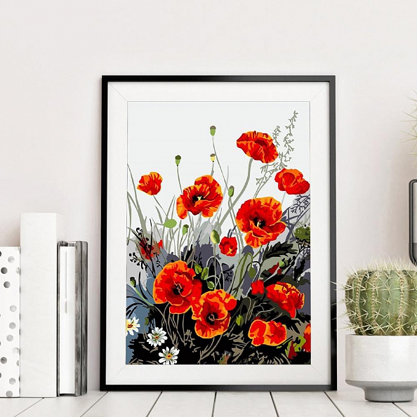 Paint By Numbers-DIY Red Flowers(40*50 CM) PW621