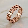 Hollow Rose Gold Band Ring PWB277