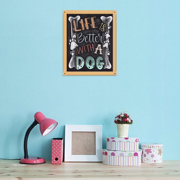 DIY Full Drill Round Diamond Painting-Life Letters Blackboard PW689