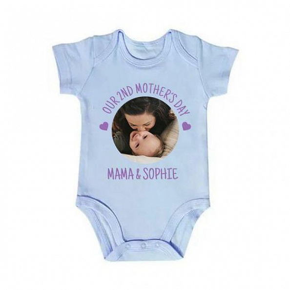 Custom Photo Mother's Day Baby Onesies PW154