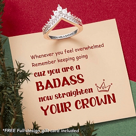 Never Give Up-You Are A Badass Ring PWB194