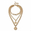 Coin and Portrait Multilayer Necklace PW978