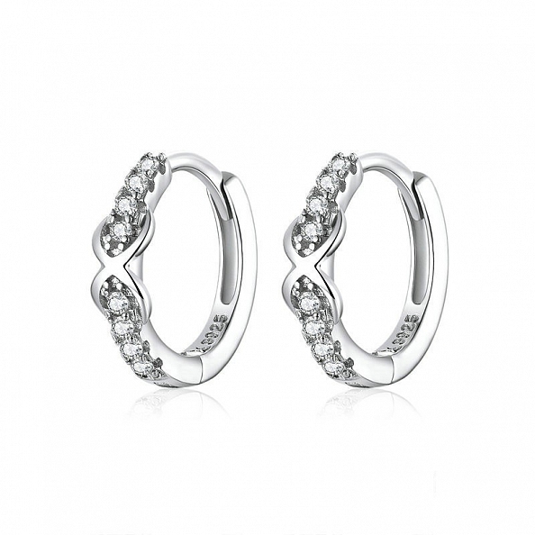 Simple Sterling Silver Hoop Earrings PWB526