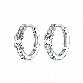 Simple Sterling Silver Hoop Earrings PWB526