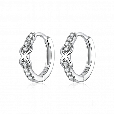 Simple Sterling Silver Hoop Earrings PWB526