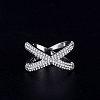 925 Sterling Silver X-shape Ring PWB252