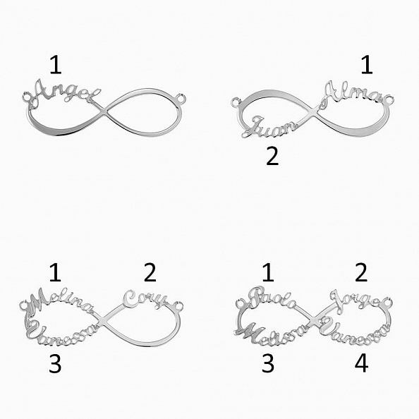  Infinity 2 Names Necklace PW828