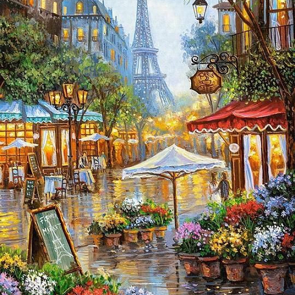 Landscape Eiffel Tower Paint By Numbers Kits PW114