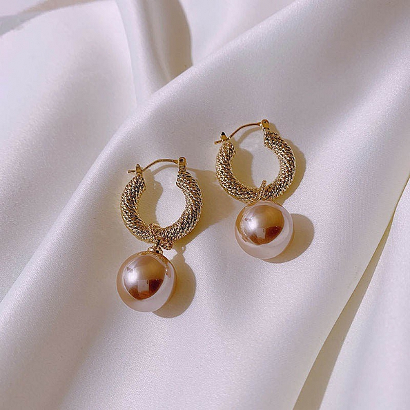 Gold Plated Pearl Drop Earrings PWB242