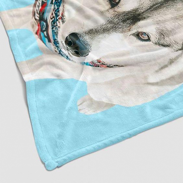 Custom Dog Blankets Personalized Pet Photo Blankets Painted Art Portrait Fleece Blanket PW002
