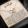 To My Granddaughter - Love, Grandma - Interlocking Heart Necklace PWB168