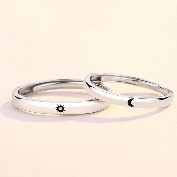 Romantic Moon and Star Couple Ring PWB286
