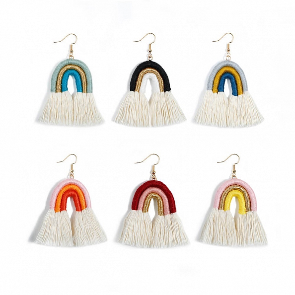 Colorful tassel earrings PWB226