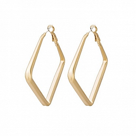 Retro exaggerated geometric shape of a golden ear ring PW994