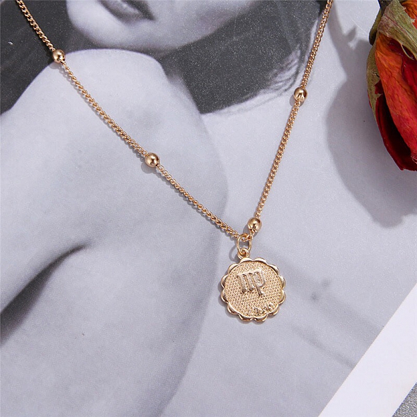 12 Constellations Coin Pendants Necklace  PW884