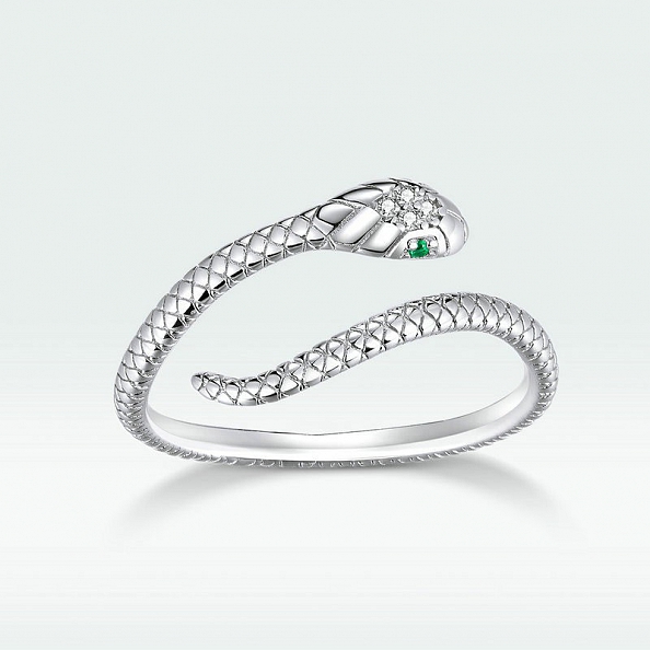 S925 Sterling Silver Cute Snake Ring PWB428