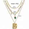 Multi - layered turquoise pearl pendant sweater chain PWB184
