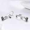 Sterling Silver Rose Stud Earrings PWB542