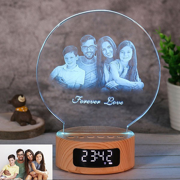 Personalized Crystal Lamp with Picture - Birthday Gift PW044
