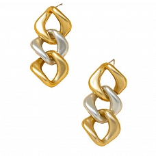 Gold and silver chain earrings PWB225