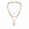 Lock Key Pendant Punk Long Chain  Layered Necklace PW828